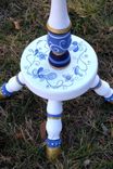 Delft Pedistal Table Painted With Faux Tiles 3 small