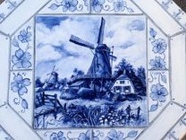 Delft Pedistal Table Painted With Faux Tiles 2 small