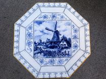 Delft Pedistal Table Painted With Faux Tiles 1 small
