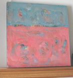 Pink Abstract Original Acrylic Painting On Canvas, 24" X 24" 1 small