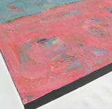 Pink Abstract Original Acrylic Painting On Canvas, 24" X 24" 2 small