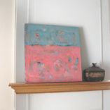 Pink Abstract Original Acrylic Painting On Canvas, 24" X 24" 5 small