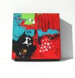Red Abstract Painting, "Seeing Red" Original Acrylics 2 small