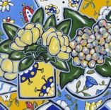 Acrylic Still Life Painting Original On Canvas, Yellow Tulips 3 small