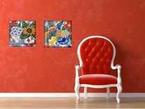 Red Still Life Painting Original Acrylic On Canvas 6 small