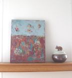 Plum Abstract Original Acrylic Painting On Canvas 2 small