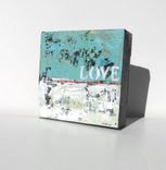 Turquoise Original Acrylic Abstract Expressionist Painting "Love" By Brooke Howie 2 small