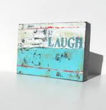 Turquoise Acrylic Abstract Expressionist Painting "Laugh" By Brooke Howie 2 small