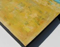 Yellow Abstract Original Acrylic Painting On Canvas 2 small