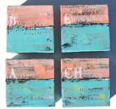 Abstract Paintings, "Beach" Original Acrylics 3 small