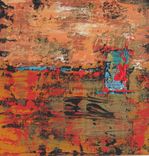 Acrylic Abstract Paintings On Canvas Original Triptych With Rustic Background 2 small