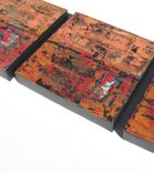 Acrylic Abstract Paintings On Canvas Original Triptych With Rustic Background 3 small