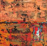 Acrylic Abstract Paintings On Canvas Original Triptych With Rustic Background 4 small