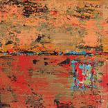 Acrylic Abstract Paintings On Canvas Original Triptych With Rustic Background 5 small