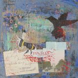 Blue Mixed Media Triptych Acrylic Painting On Canvas 4 small