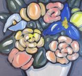 Floral Still Life Acrylic Original Painting On Canvas, 4 small