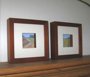 Sale, 2 Framed Landscape Paintings, Free Shipping, Brown, Ooak 1 small