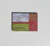 Original Acrylic Abstract Painting Canvas, Red And Green, 5" X 7" 3 small