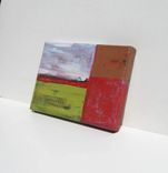 Original Acrylic Abstract Painting Canvas, Red And Green, 5" X 7" 4 small