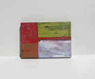 Original Acrylic Abstract Painting Canvas, Red And Green, 5" X 7" 5 small