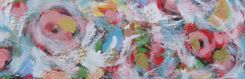 Pink Abstract Triptych Paintings, Original Acrylic On Gallery Wrapped Canvas 3 small