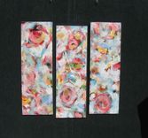 Pink Abstract Triptych Paintings, Original Acrylic On Gallery Wrapped Canvas 5 small