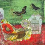 Butterflies Mixed Media Art On Canvas Original Painting 1 small