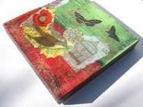 Butterflies Mixed Media Art On Canvas Original Painting 5 small
