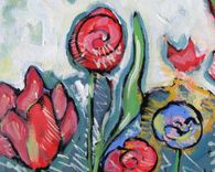 Acrylic Abstract Original Floral Painting "Spring" 5 small
