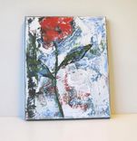 Red Still Life Abstract Flower Painting 1 small