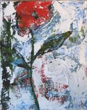 Red Still Life Abstract Flower Painting 3 small