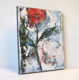 Red Still Life Abstract Flower Painting 5 small