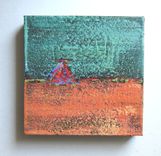 Turquoise Acrylic Abstract Paintings Original Triptych On Canvas Sale 1 small