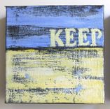 Abstract Paintings, "Keep Calm And Carry On" Original Acrylics 2 small