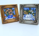 Sunflowers Still Life - Original Acrylic Cat Painting Animal Painting 5 small