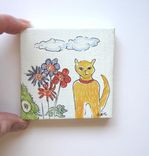 Miniature Acrylic Cat Painting On A Mini Canvas With Easel 2 small