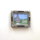 Miniature Eiffel Tower Painting, Country French, Paris, Silver Frame, Miniature, Acrylic, Pen & Ink 1 small