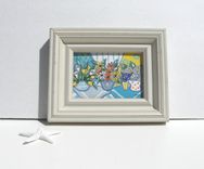 Acrylic Still Life Original Painting, White Frame 1 small