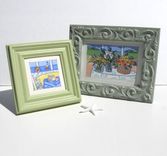 Acrylic Still Life Original Painting, White Frame 3 small