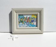 Acrylic Still Life Original Painting, White Frame 4 small