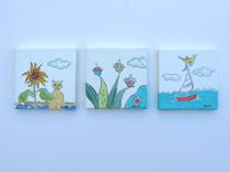 Miniature Acrylic Bird Painting On A Mini Canvas, Original Minature Painting 1 small
