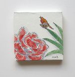 Miniature Acrylic Bird Painting On A Mini Canvas, Original Minature Painting 4 small