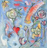 Pastel Acrylic Abstract Expressionist Painting "My Heart" 1 small