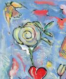 Pastel Acrylic Abstract Expressionist Painting "My Heart" 4 small