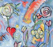 Pastel Acrylic Abstract Expressionist Painting "My Heart" 5 small