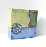 Small Acrylic Abstract Painting Modern Expressionist Contemporary Artwork "Square Circle" 5 small