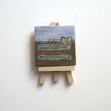 Heart Abstract Acrylic Painting On A Mini Canvas 4 small