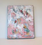 Pink Abstract Original Acrylic Painting Original On Canvas 2 small