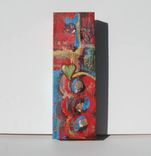 Acrylic Heart Abstract Painting Original On A Red Background 2 small