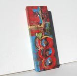 Acrylic Heart Abstract Painting Original On A Red Background 4 small